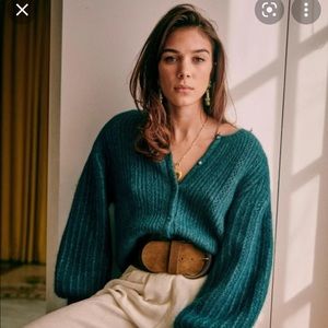 Sezane Alyssa Jumper in peacock green